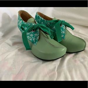 Green platform heels from John Fluevog
